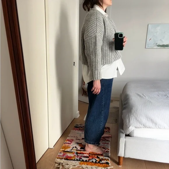 Cozy Gray Ribbed Sweater - Picture 12 of 13